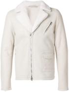 Salvatore Santoro Shearling Zipped Jacket - White