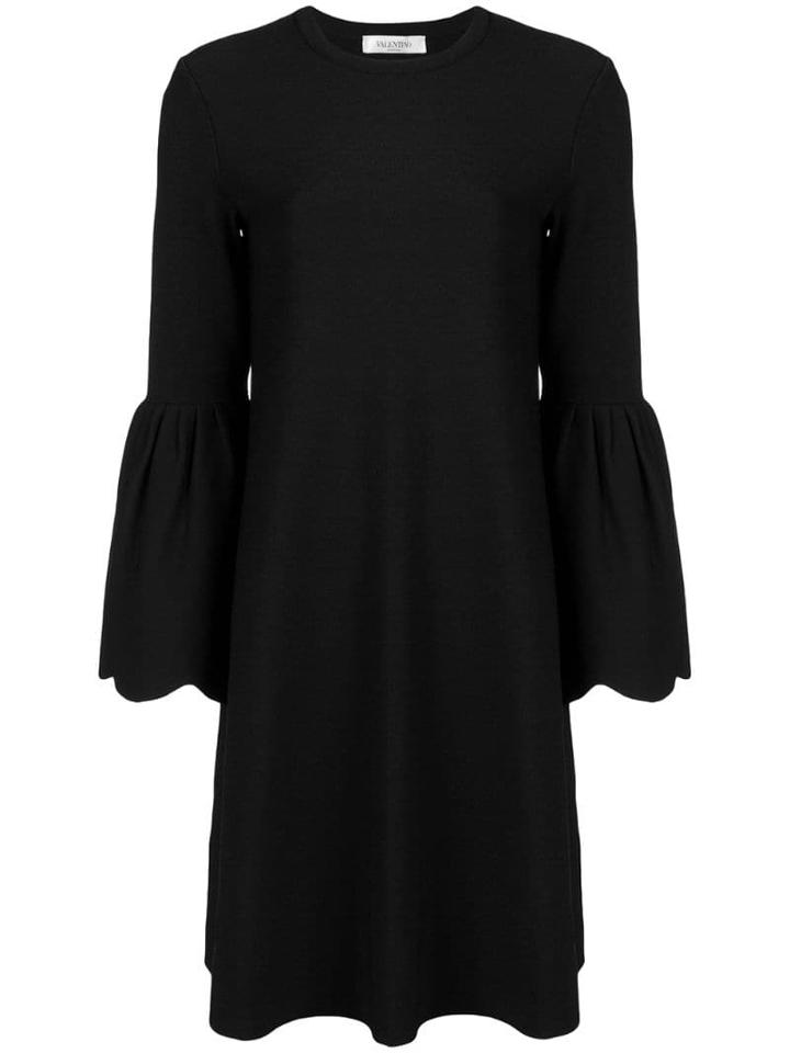 Valentino Bell Sleeved Aline Dress - Black