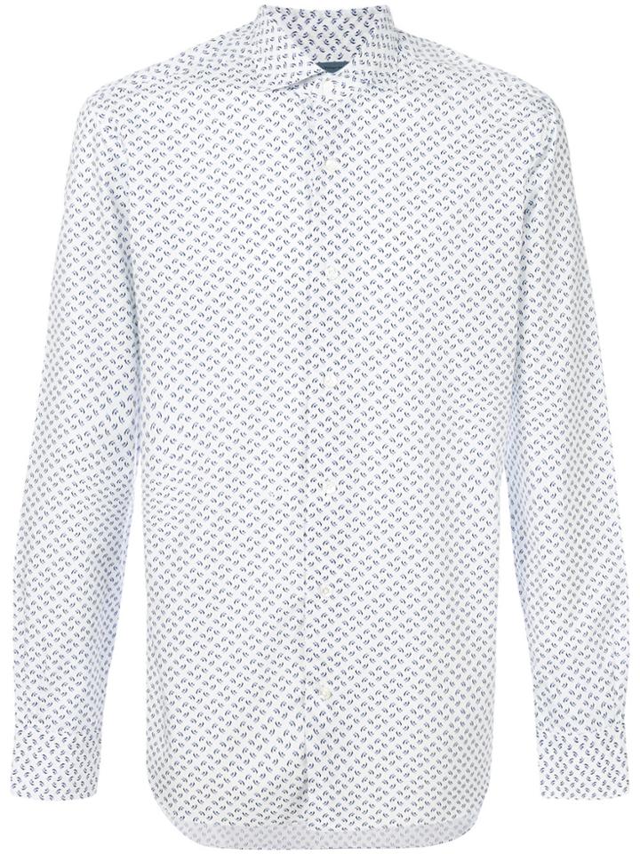 Barba Fine Print Shirt - White