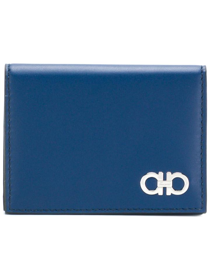 Salvatore Ferragamo Foldover Double Gancio Wallet - Blue