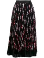 Prada Pleated Lightning Bolt Skirt - Black