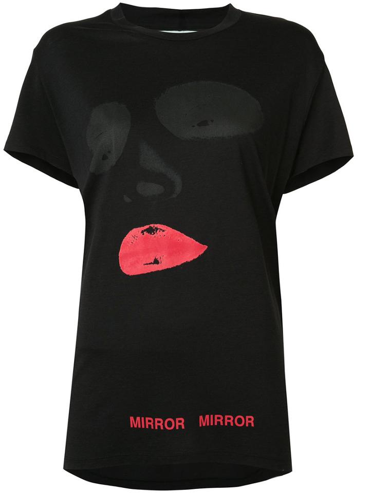 Off-white Face Print T-shirt, Women's, Size: Small, Black, Lyocell/cotton
