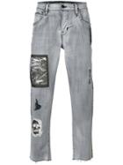 Hudson - Patches Cropped Tapered Jeans - Men - Cotton/polyester/spandex/elastane - 30, Grey, Cotton/polyester/spandex/elastane