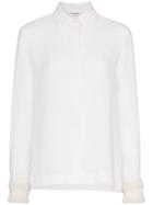 Thom Browne Thomb Ls Btn Dwn Bls W Prl Cuf - White