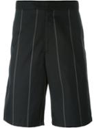 Jil Sander Stripped Shorts, Men's, Size: 48, Black, Cotton/polyamide/wool