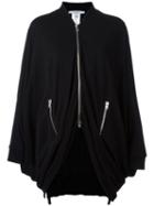 Givenchy - Draped Zip Jacket - Women - Polyester/viscose - 34, Black, Polyester/viscose