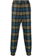 Etro Tapered Checked Pattern Trousers - Blue