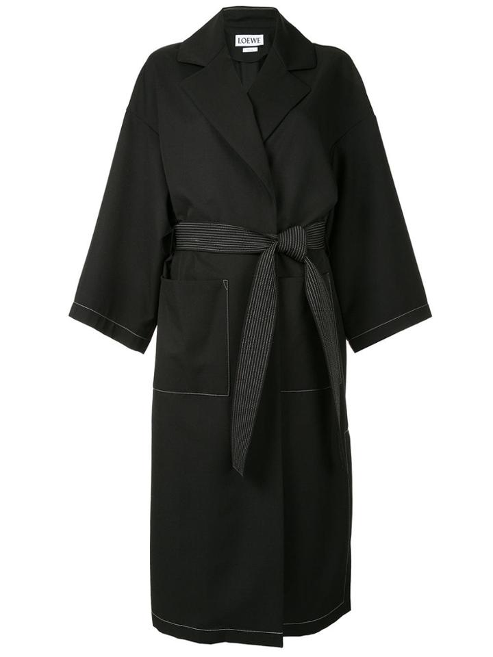 Loewe Oversized Mid-length Coat - Black