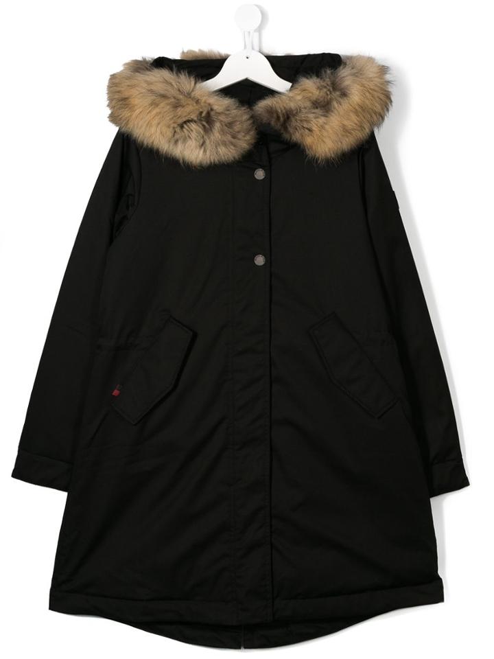 Woolrich Kids Teen Fur Trim Parka - Black