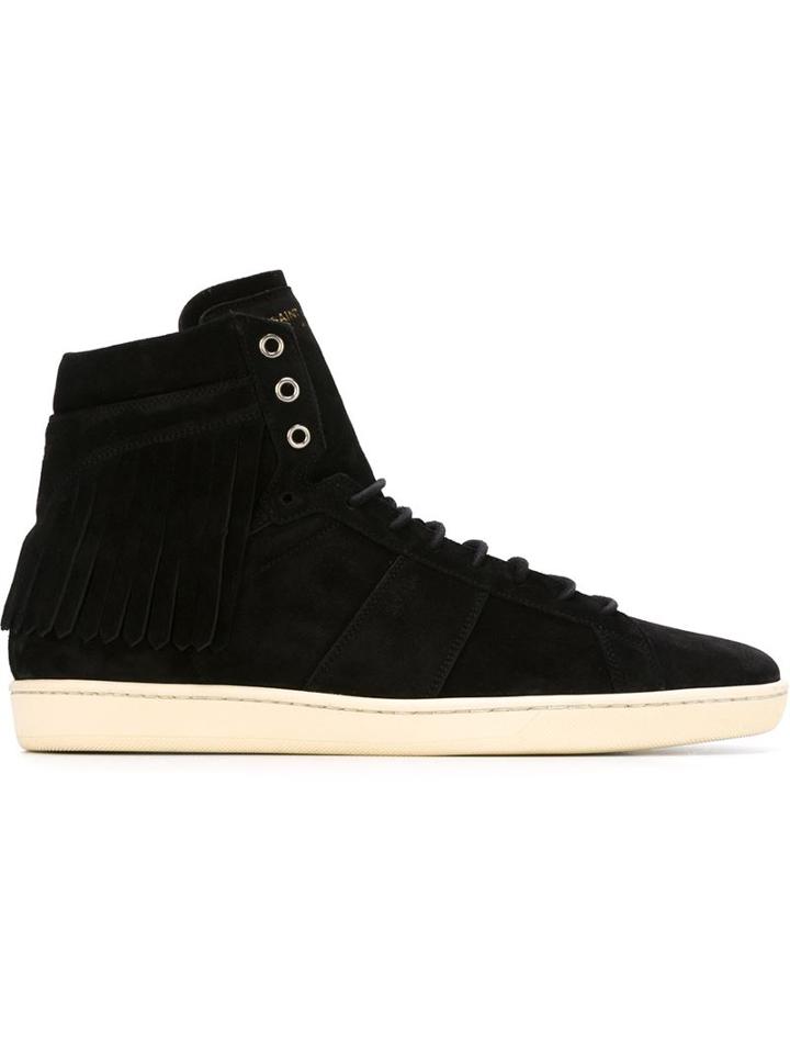 Saint Laurent Court Classic Sneakers, Men's, Size: 42, Black, Calf Leather/rubber/leather