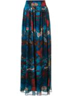 Alice+olivia Printed Maxi Skirt, Women's, Size: 10, Blue, Polyester
