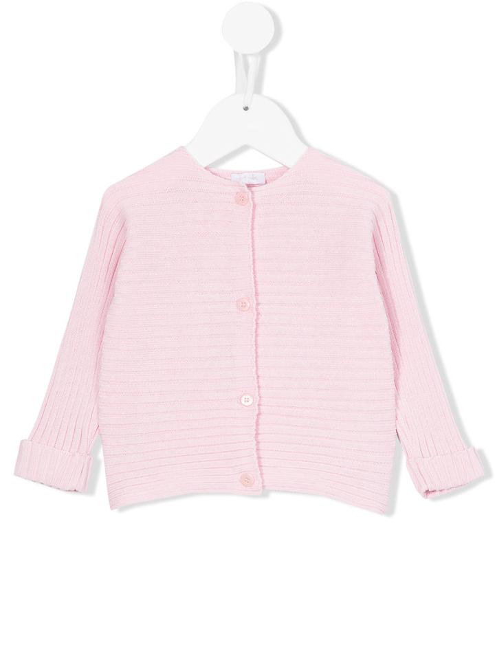 Il Gufo - Round Neck Cardigan - Kids - Cotton - 12 Mth, Pink/purple
