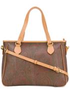 Etro - Paisley Print Tote - Women - Calf Leather - One Size, Women's, Brown, Calf Leather