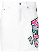 Versus Logo Denim Skirt - White