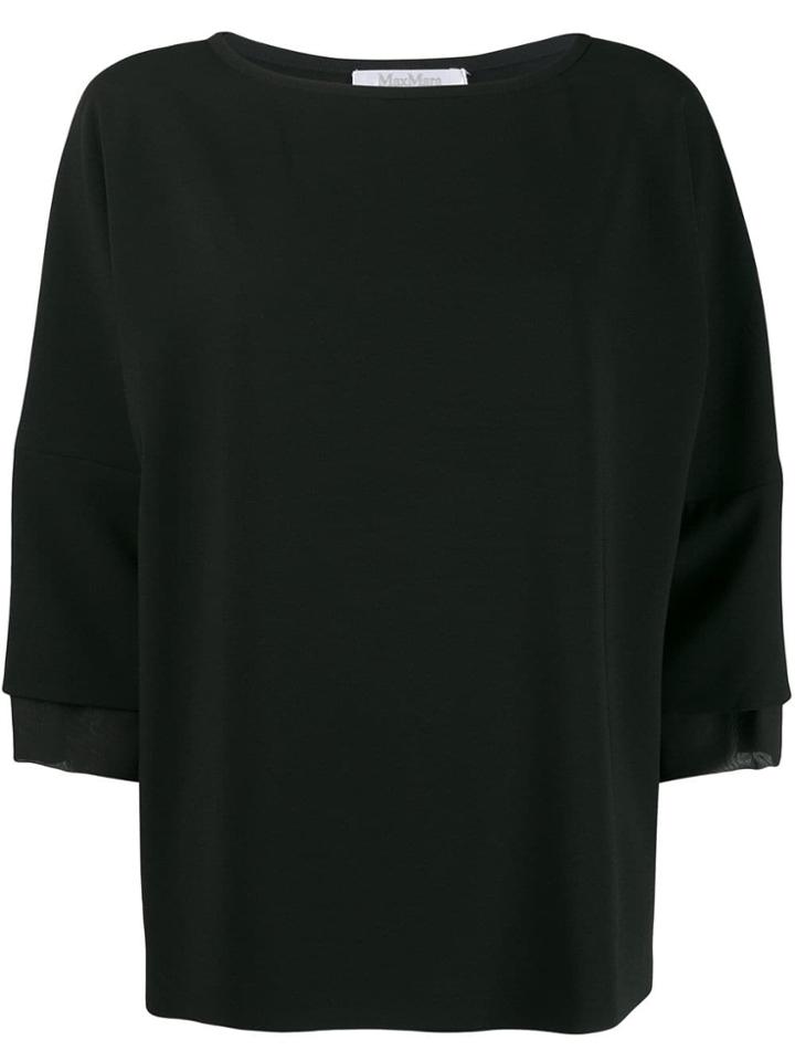 Max Mara Boat Neck Blouse - Black