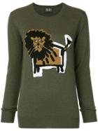 Markus Lupfer Natalie Intarsia Lion Jumper - Green