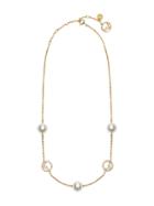 Fendi Logo Charm Chain Necklace - F18a4-soft Gold +white +cr