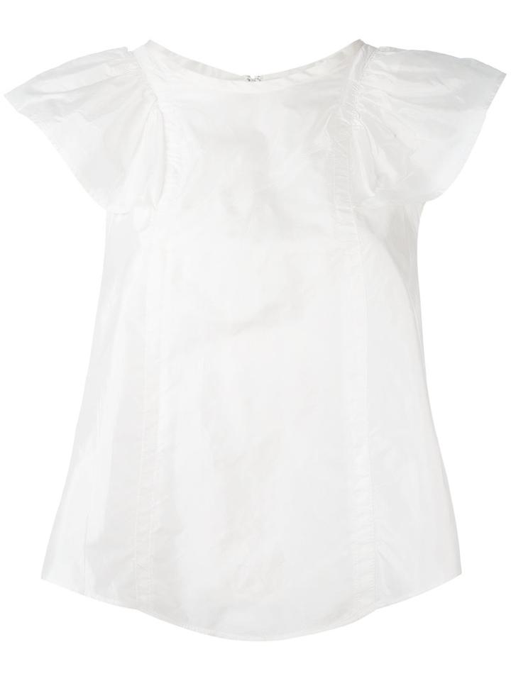 Isabel Marant - Cap Sleeve Top - Women - Silk/polyamide - 40, White, Silk/polyamide