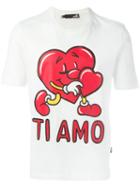 Love Moschino Love Heart Print T-shirt, Men's, Size: M, White, Cotton