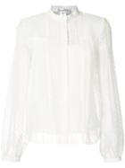 Oscar De La Renta - Long Ruffle Sleeve Blouse - Women - Silk - 4, White, Silk