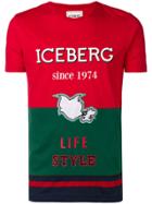 Iceberg Colour Blocked Logo T-shirt - Red