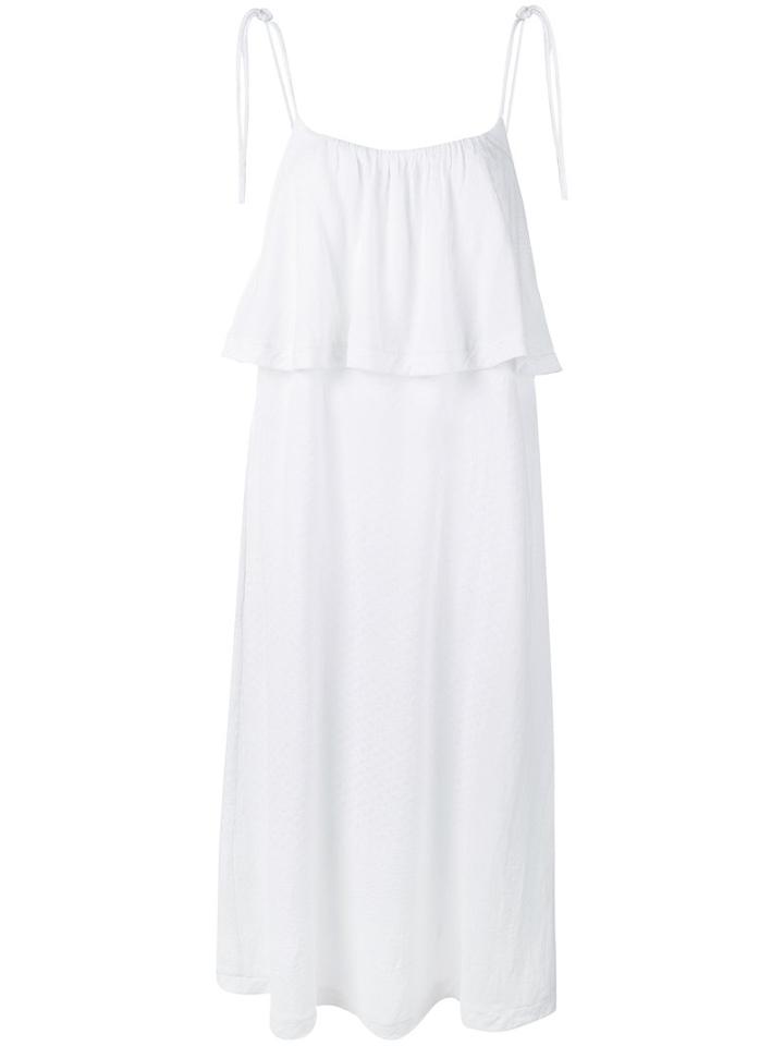 Cecilie Copenhagen Ruffled Midi Dress, Women's, Size: 1, White, Cotton