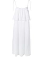 Cecilie Copenhagen Ruffled Midi Dress, Women's, Size: 1, White, Cotton