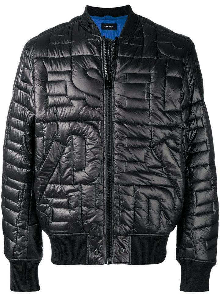 Diesel Logo Padded Jacket - Black