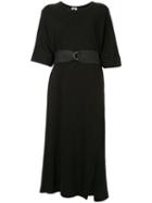 Bassike Short-sleeve Belted Dress - Black