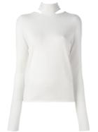 Chloé Neck Tie Turtleneck, Women's, Size: Medium, White, Cashmere