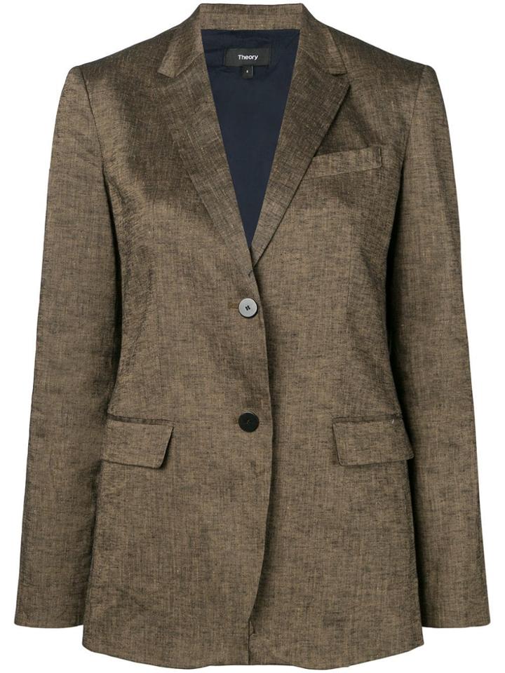Theory Tailored Blazer Jacket - Brown