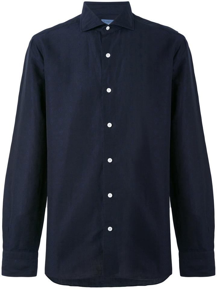 Barba - Printed Shirt - Men - Cotton/linen/flax - 41, Black, Cotton/linen/flax