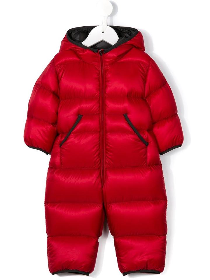 Moncler Kids Hooded Snowsuit, Toddler Girl's, Size: 18 Mth, Red