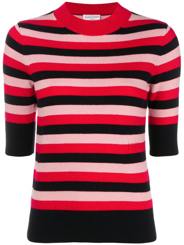 Sonia Rykiel Striped Shortsleeved Jumper - Pink & Purple