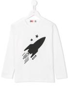 Msgm Kids Rocket Print T-shirt, Boy's, Size: 10 Yrs, White