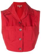 Romeo Gigli Vintage 1990's Cropped Blouse - Red