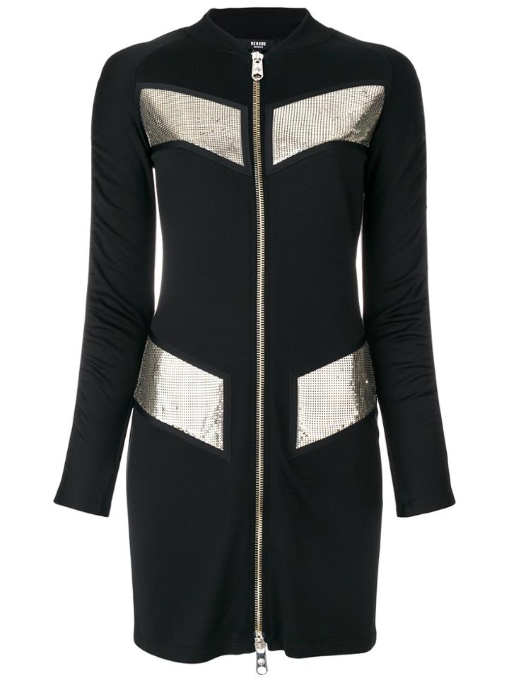 Versus Zip Up Logo Dress - Black