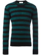 Ami Alexandre Mattiussi Striped Crew Neck Sweater, Men's, Size: Xxl, Black, Polyamide/llama/wool/alpaca