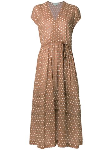 Lee Mathews Maisee Spotted Wrap Dress - Brown