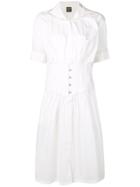 Jean Paul Gaultier Vintage Corset Detailed Shirt Dress - White