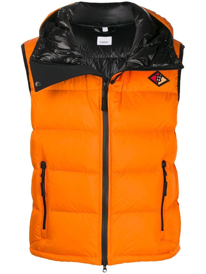 Burberry Hooded Puffer Gilet - Orange