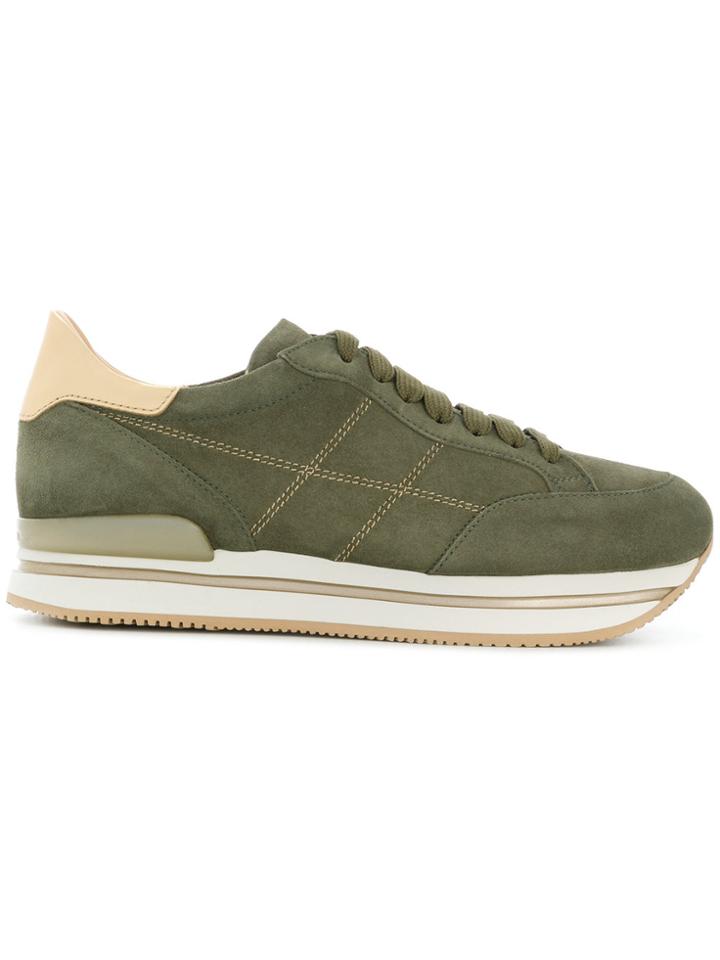 Hogan Stitching Detail Platform Sneakers - Green