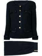 Chanel Vintage Jacket And Skirt Suit - Black