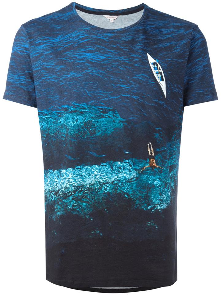 Orlebar Brown - Deep Sea Print T-shirt - Men - Cotton - M, Blue, Cotton