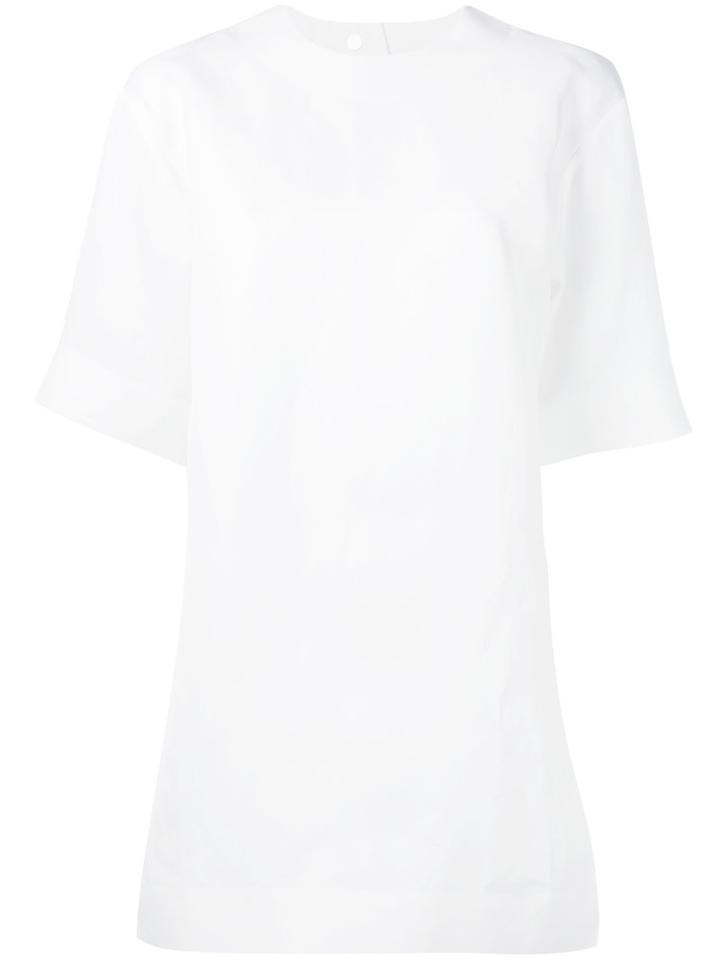 Calvin Klein Collection - Side Slits T-shirt - Women - Linen/flax/viscose - 40, Women's, White, Linen/flax/viscose