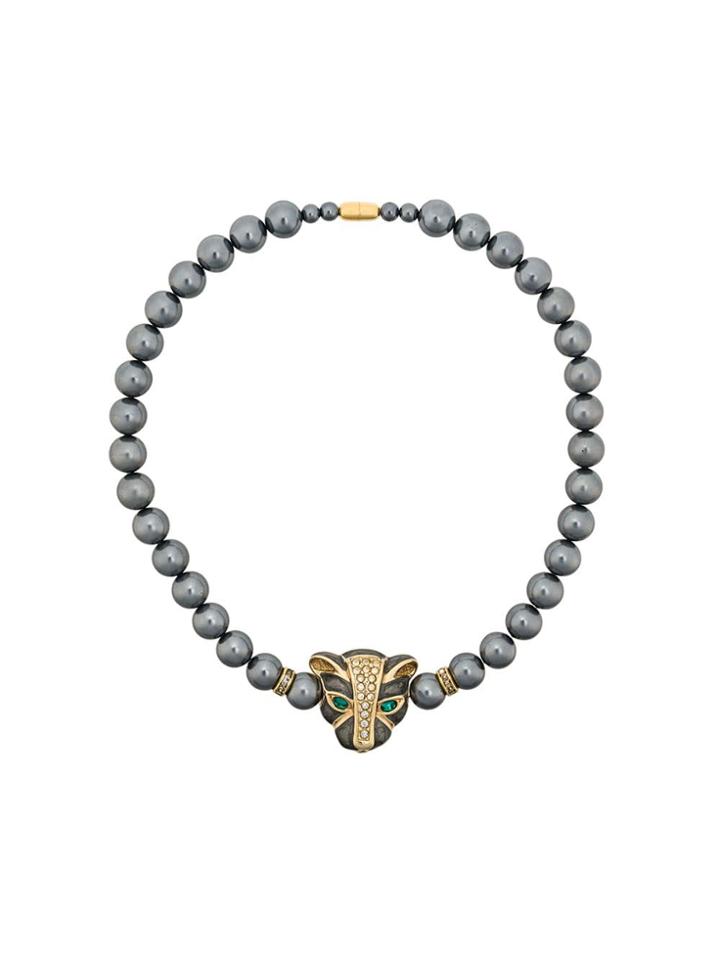 Susan Caplan Vintage 1980s Vintage Kenneth Jay Lane Panther Necklace -