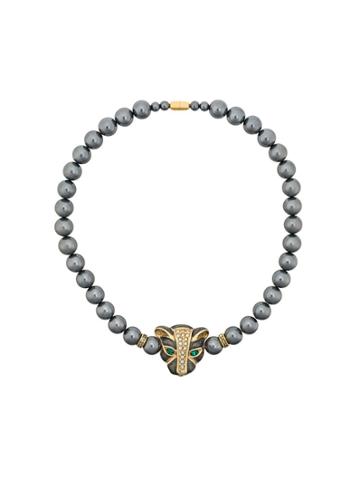 Susan Caplan Vintage 1980s Vintage Kenneth Jay Lane Panther Necklace -