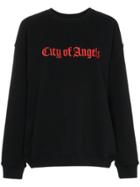 Adaptation City Of Angels Embroidered Cotton Sweatshirt - Black