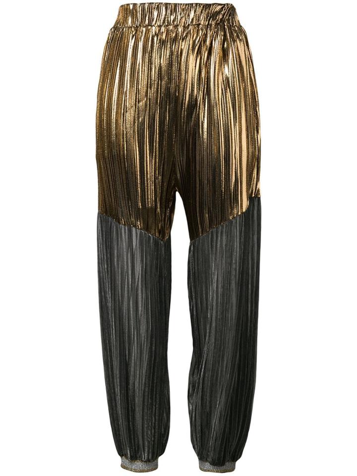 Atu Body Couture Pleated Tapered Trousers - Gold