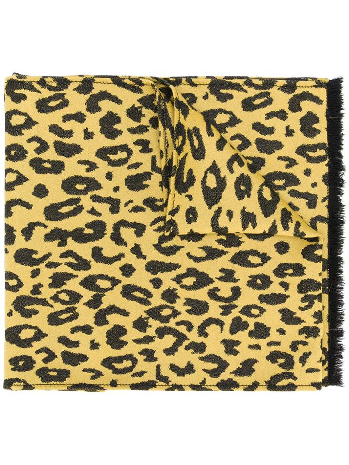 Ermanno Scervino Animal Print Scarf - Yellow & Orange